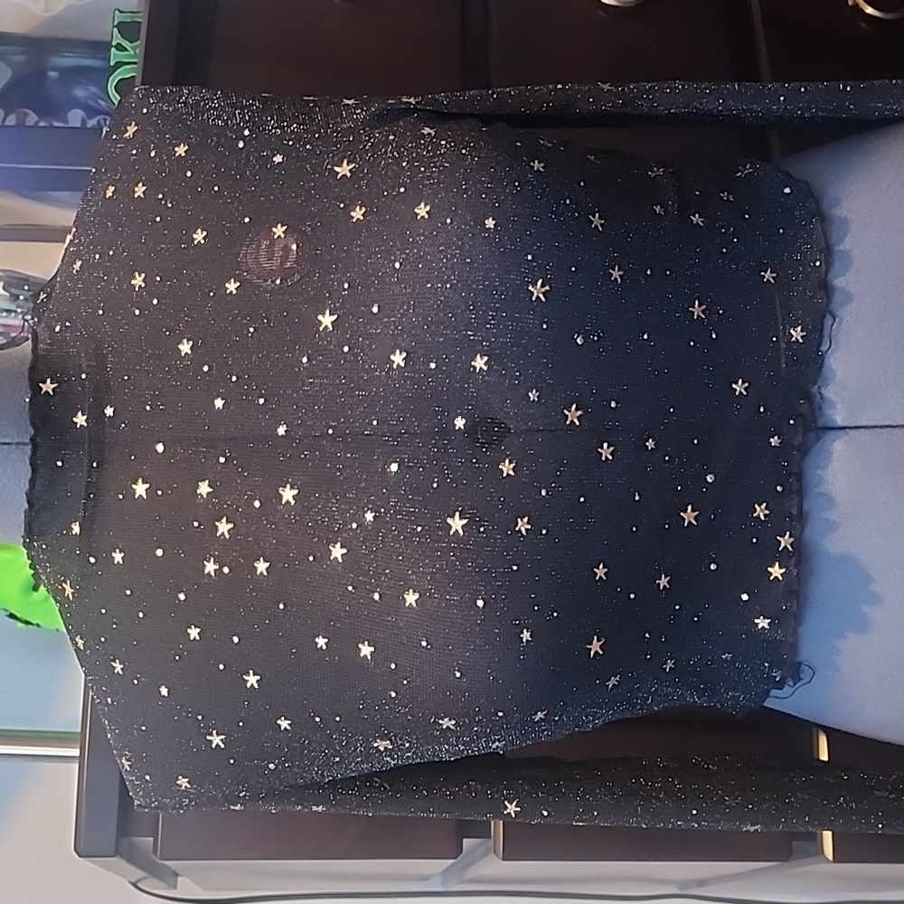 Mesh See Through Starry Top